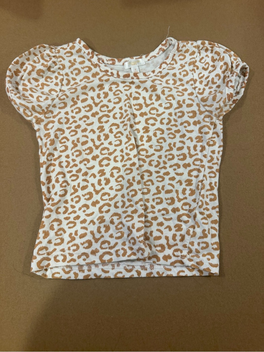 Tahari Cream Tee with Tan Leopard Print